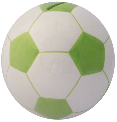 Soccer Ball Lime Green Money Bank