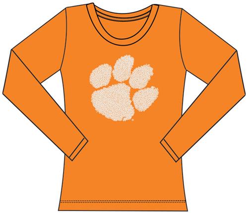 Clemson Tigers Womens Jeweled Long Sleeve Top. Free shipping.  Some exclusions apply.