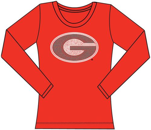 Georgia Bulldogs Womens Jeweled Long Sleeve Top. Free shipping.  Some exclusions apply.