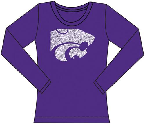 Kansas State Womens Jeweled Long Sleeve Top. Free shipping.  Some exclusions apply.