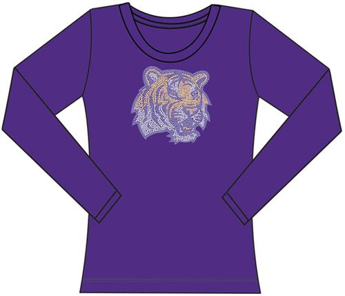 LSU Tigers Womens Jeweled Long Sleeve Top. Free shipping.  Some exclusions apply.