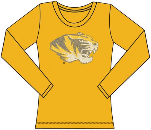 Missouri Tigers Womens Jeweled Long Sleeve Top. Free shipping.  Some exclusions apply.