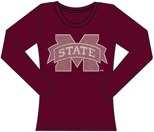 Mississippi State Womens Jeweled Long Sleeve Top. Free shipping.  Some exclusions apply.