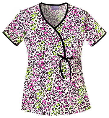 Skechers Women's Mock Wrap Scrub Top. Embroidery is available on this item.