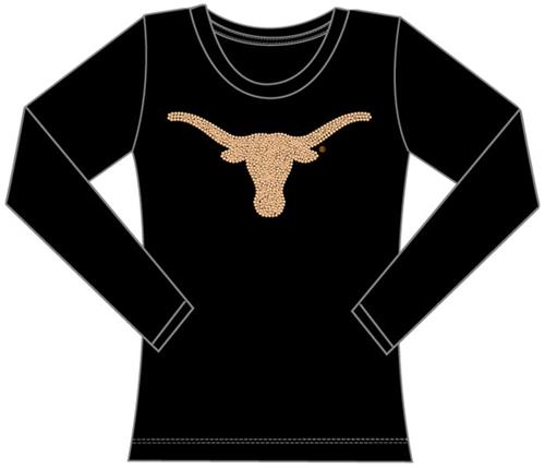 Texas Longhorns Womens Jeweled Long Sleeve Top. Free shipping.  Some exclusions apply.