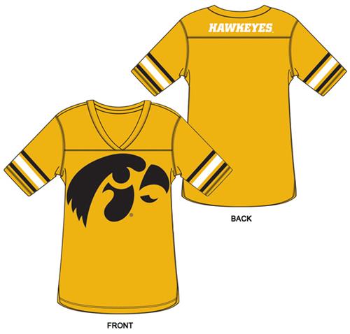 Iowa Hawkeyes Burnout Football Jersey Nightshirt
