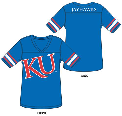 Kansas Jayhawks Burnout Football Jersey Nightshirt