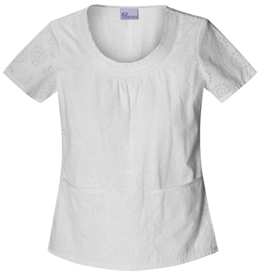 Skechers Women's Neck Scrub Top. Embroidery is available on this item.