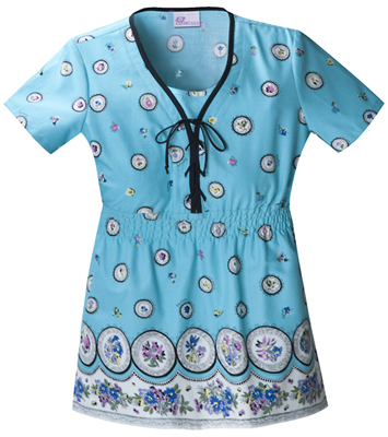Skechers Women's Empire Waist Scrub Top. Embroidery is available on this item.