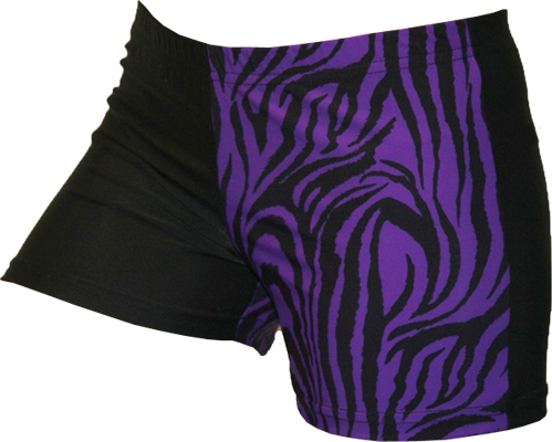 Gem Gear 4 Panel Purple Zebra Compression Shorts