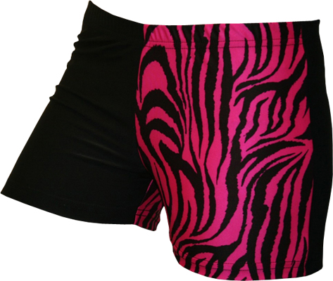 Gem Gear 4 Panel Pink Zebra Compression Shorts