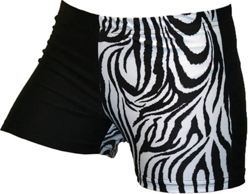 Gem Gear 4 Panel Black and White Zebra Shorts