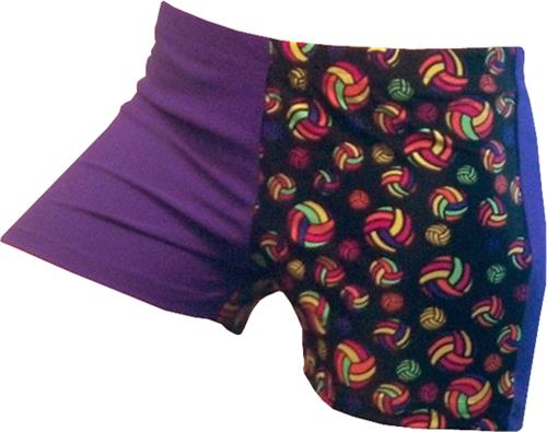 Gem Gear 4 Panel Purple Multicolor V-ball Shorts