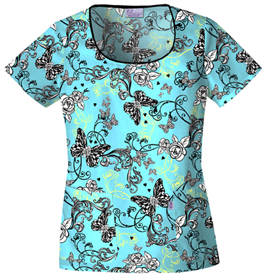 Skechers Women's Scoop Neck Scrub Top. Embroidery is available on this item.