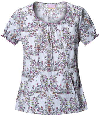 Skechers Women's Drawstring Neck Scrub Top. Embroidery is available on this item.