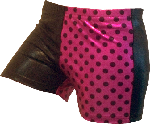 Gem Gear 4 Panel Metallic Pink Dots Shorts