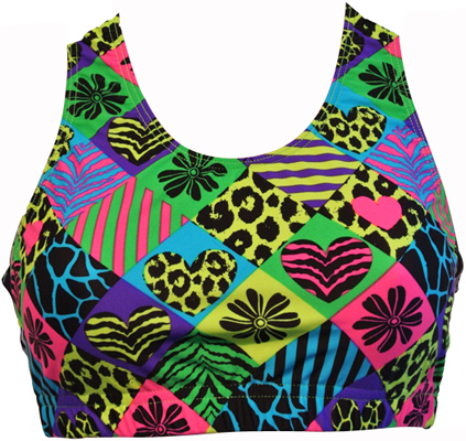 Gem Gear Checked Out Racer Back Sports Bra