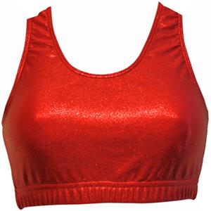 Gem Gear Red Metallic Racer Back Sports Bra - Soccer Equipment and Gear