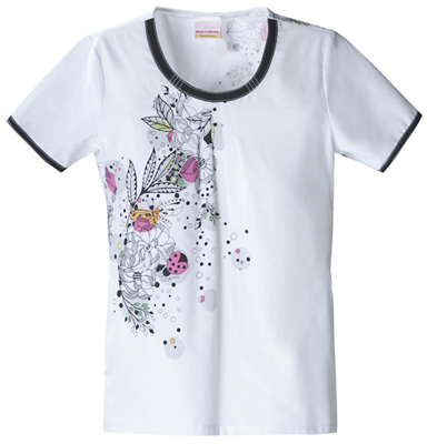 Skechers Women's U-Neck Scrub Top. Embroidery is available on this item.