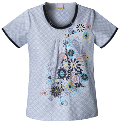 Skechers Women's U-Neck Scrub Top. Embroidery is available on this item.