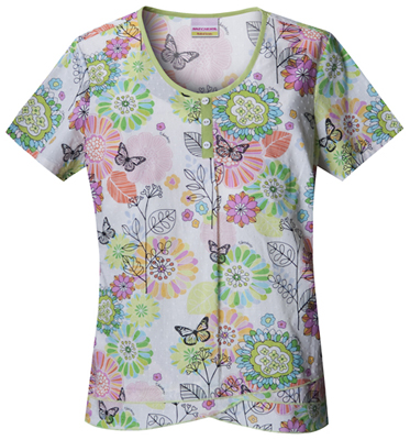 Skechers Women's 1/2 Placket Scrub Top. Embroidery is available on this item.