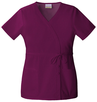 Skechers Women's Two Pocket Mock Wrap Scrub Top. Embroidery is available on this item.
