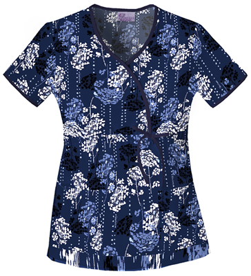 Skechers Women's Mock Wrap Scrub Top. Embroidery is available on this item.