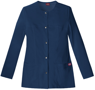 Dickies Women's Crew Neck Scrub Warm Up Jackets. Embroidery is available on this item.