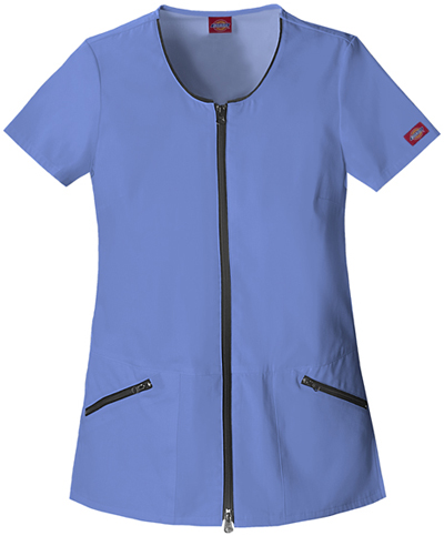 Dickies Women's Hip Flip Zip Down Tunic Scrub Tops. Embroidery is available on this item.