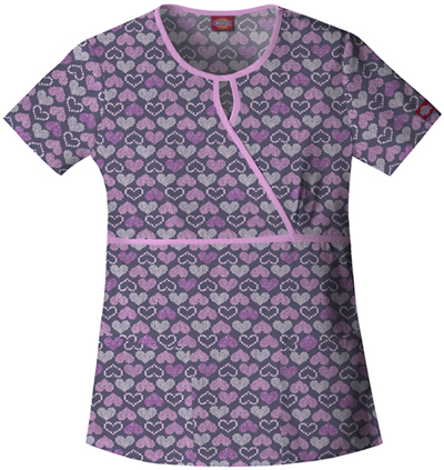 Dickies Women's EDS Print Keyhole Scrub Tops. Embroidery is available on this item.