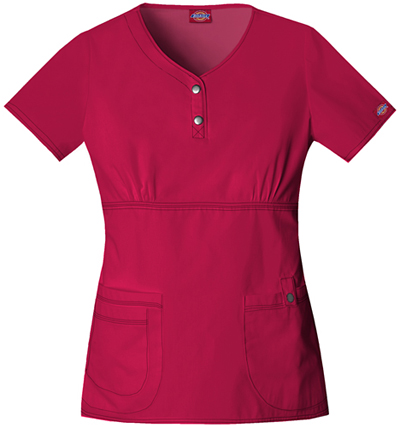 Dickies Women's GenFlex Multi Pocket Scrub Tops. Embroidery is available on this item.