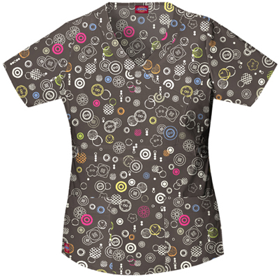 Dickies Women's Gen Flex Print Mock Neck Scrub Top. Embroidery is available on this item.