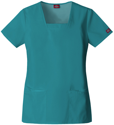 Dickies Women's EDS Square Neck Scrub Tops. Embroidery is available on this item.