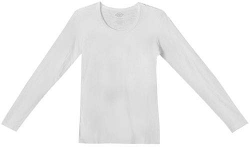 Dickies Women's Long Sleeve Crew Neck Scrub Tee. Embroidery is available on this item.