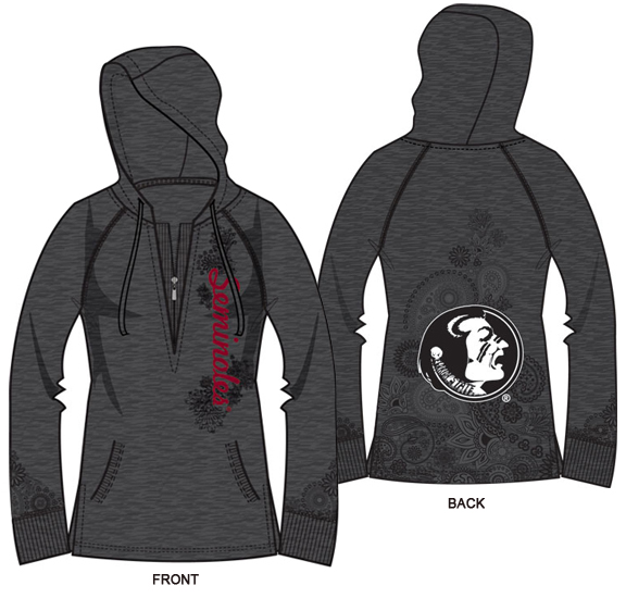Florida State Womens Burnout Fleece Hoody. Free shipping.  Some exclusions apply.