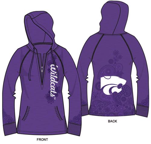 Kansas State Womens Burnout Fleece Hoody. Free shipping.  Some exclusions apply.