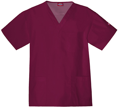 Dickies Men's EDS V-Neck Scrub Tops. Embroidery is available on this item.