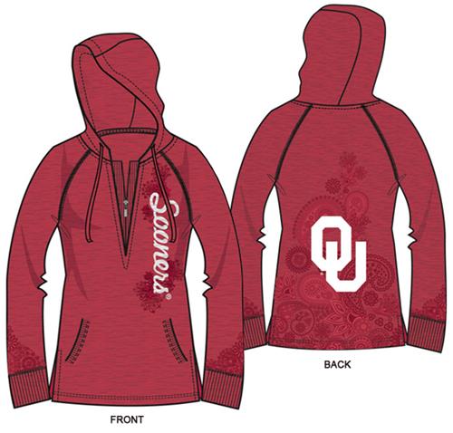 Oklahoma Sooners Womens Burnout Fleece Hoody. Free shipping.  Some exclusions apply.