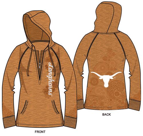 Texas Longhorns Womens Burnout Fleece Hoody. Free shipping.  Some exclusions apply.