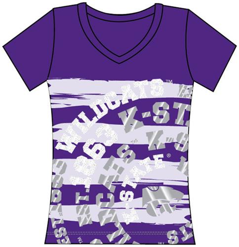 Kansas State Womens V-Neck Jewel & Foil Shirt. Free shipping.  Some exclusions apply.