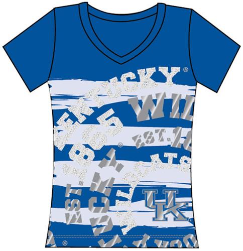 Kentucky Wildcats Womens V-Neck Jewel & Foil Shirt. Free shipping.  Some exclusions apply.