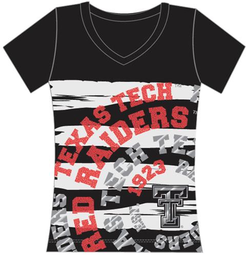 Texas Tech Womens V-Neck Jewel & Foil Shirt. Free shipping.  Some exclusions apply.