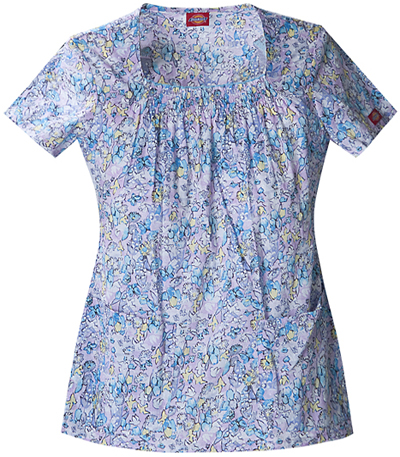 Dickies Women's Enzyme Print Sq Neck Scrub Tops. Embroidery is available on this item.