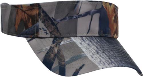 Pacific Headwear 525V Camo Visor. Embroidery is available on this item.
