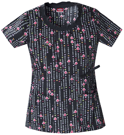 Dickies Women's Gen Flex Print Rnd Neck Scrub Tops. Embroidery is available on this item.