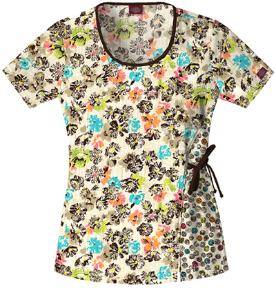 Dickies Women's Fashion Print Scoop Neck Scrub Top. Embroidery is available on this item.