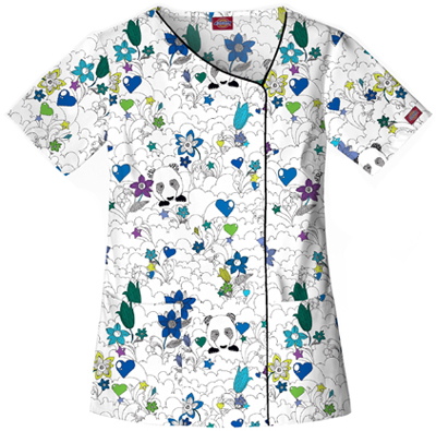 Dickies Womens Asymmetrical Neck Scrub Top. Embroidery is available on this item.