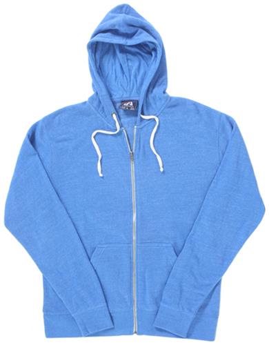 J America Adult Tri-Blend Full Zip Fleece Hoodie 8872. Decorated in seven days or less.