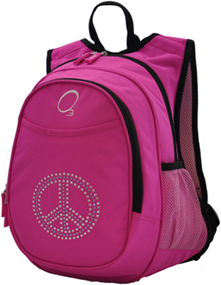 O3 Kids Bling Rhinestone Peace Backpack W Cooler
