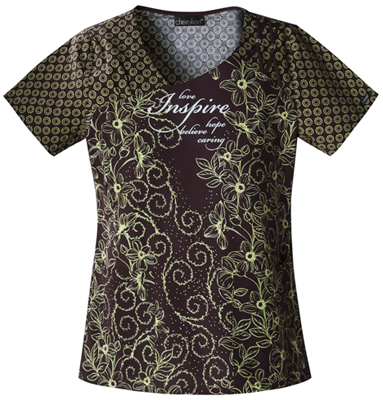 Cherokee Women's Runway Asymetrical Neck Scrub Top. Embroidery is available on this item.